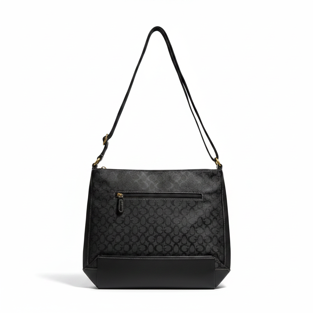 Stylish Black Shoulder Handbag 11" x 12.5"