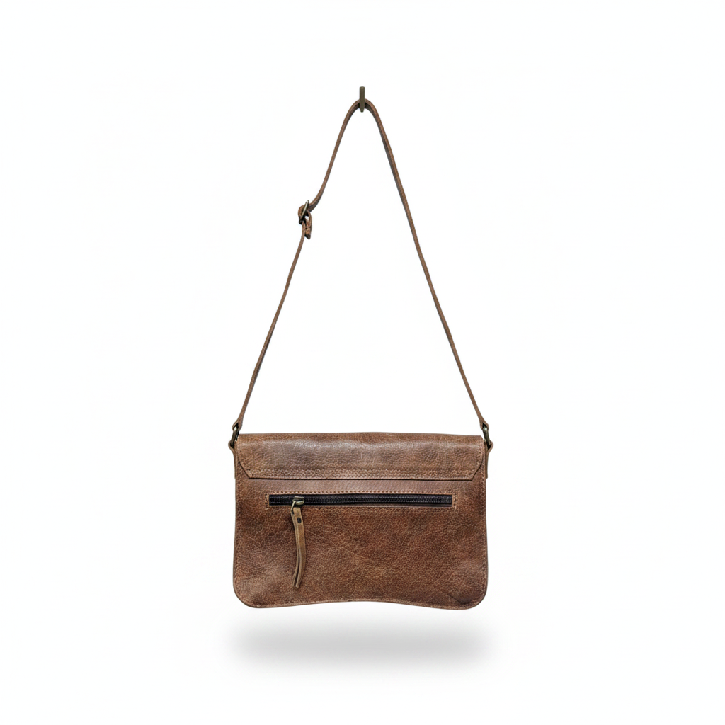 Handcrafted Full-Grain Leather Crossbody Bag – Genuine Leather Purse