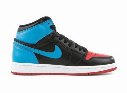 Women's Air Jordan 1 High OG Black/DK Powder Blue/Varsity Red Size 8 - Like New