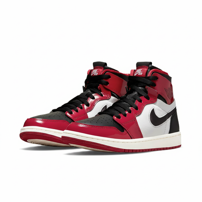 Women's Jordan 1 Zoom Air CMFT Patent Chicago (CT0979 610) Size 9 Red/Black/White - Pre-owned