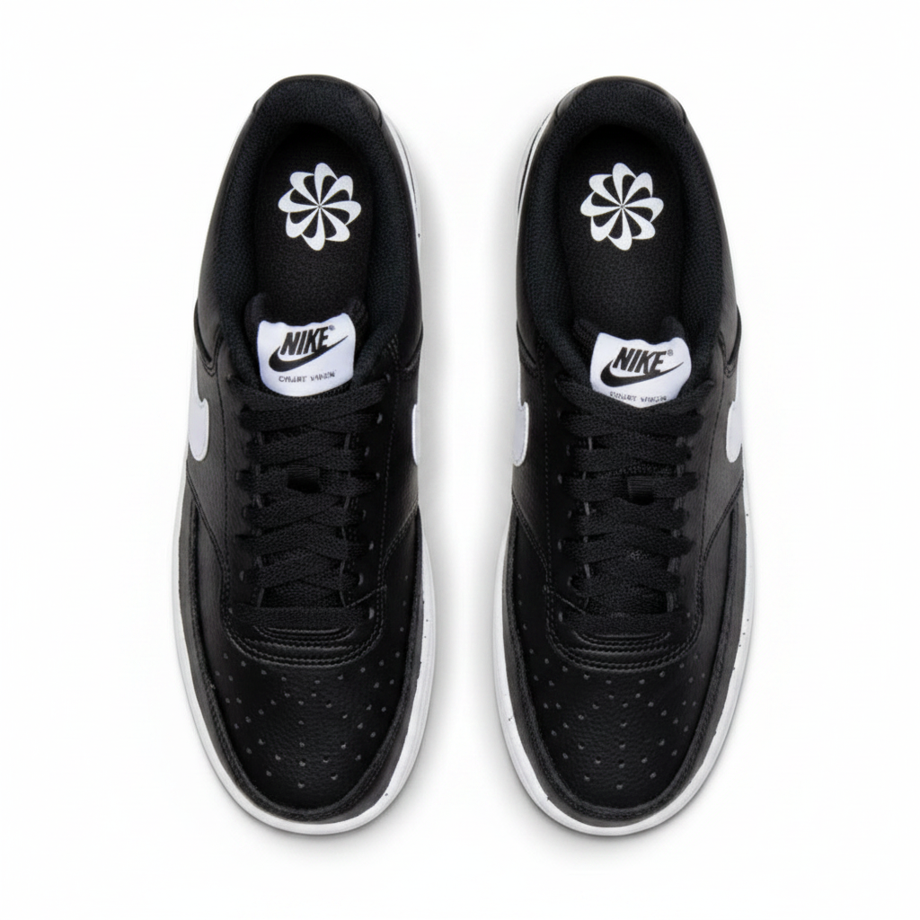 Unisex Nike Court Vision Low Next Nature Size 9.5M / 11W Black/White
