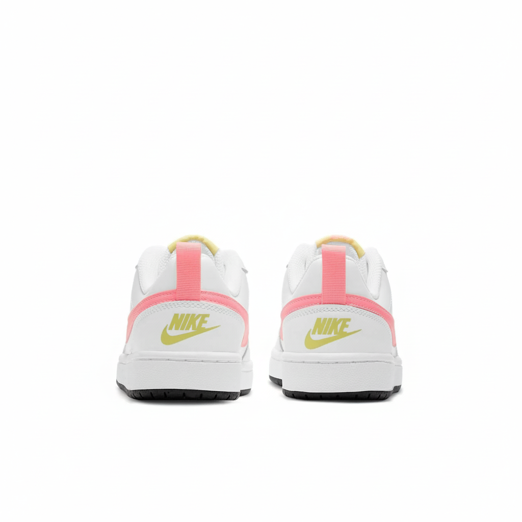 Kids Nike Court Borough Low 2 GS Trainers (BQ5448 108) Size 5.5Y White/Hot Pink