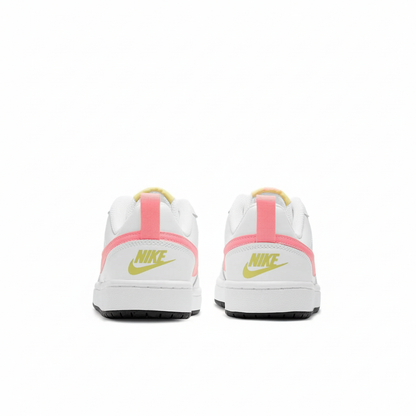 Kids Nike Court Borough Low 2 GS Trainers (BQ5448 108) Size 5.5Y White/Hot Pink
