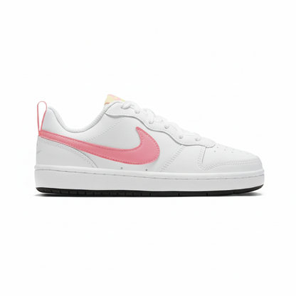Kids Nike Court Borough Low 2 GS Trainers (BQ5448 108) Size 5.5Y White/Hot Pink