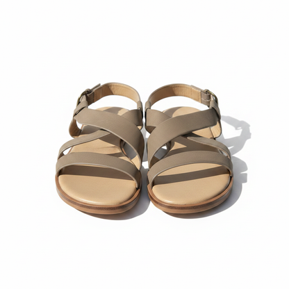 Women's Market And Spruce Criss-Cross Light Brown Strappy Sandals Size 9