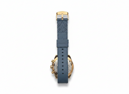 Men's Aknight 44mm Big Face Gold & Blue w/ Silicone Strap