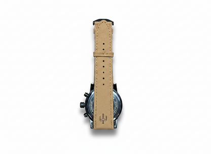 Men's Aknight 42mm Big Face Black w/ Leather Strap