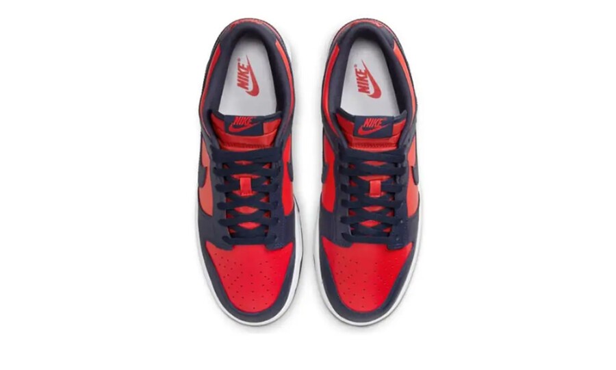 Men's Nike Dunk Low "University Red Obsidian" Sneakers 8M Red/Navy Blue