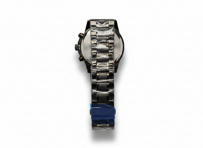 Men's Aknight 42mm Big Face Black Stainless Steel & Blue