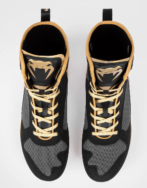 Venum Elite Monogram Boxing Shoe in Black/Beige, Size 8
