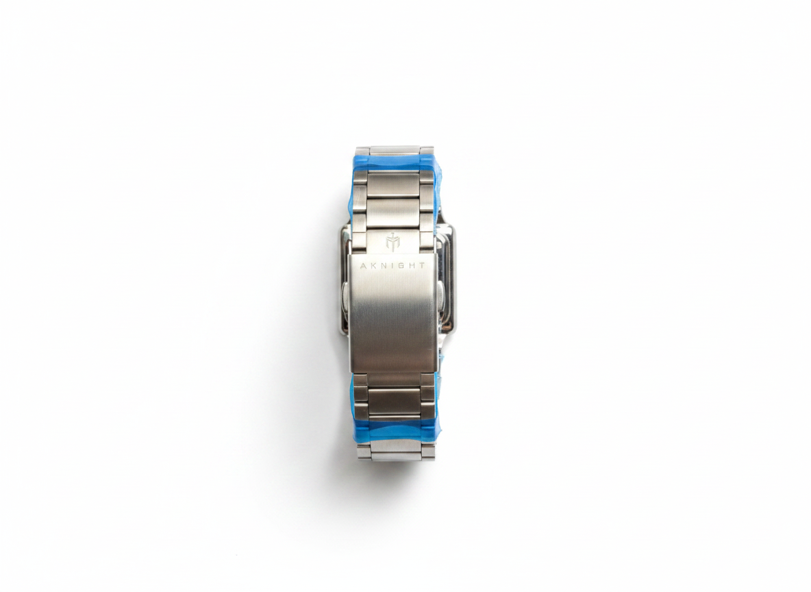 Men's Aknight Square 35MM Watch Silver & White