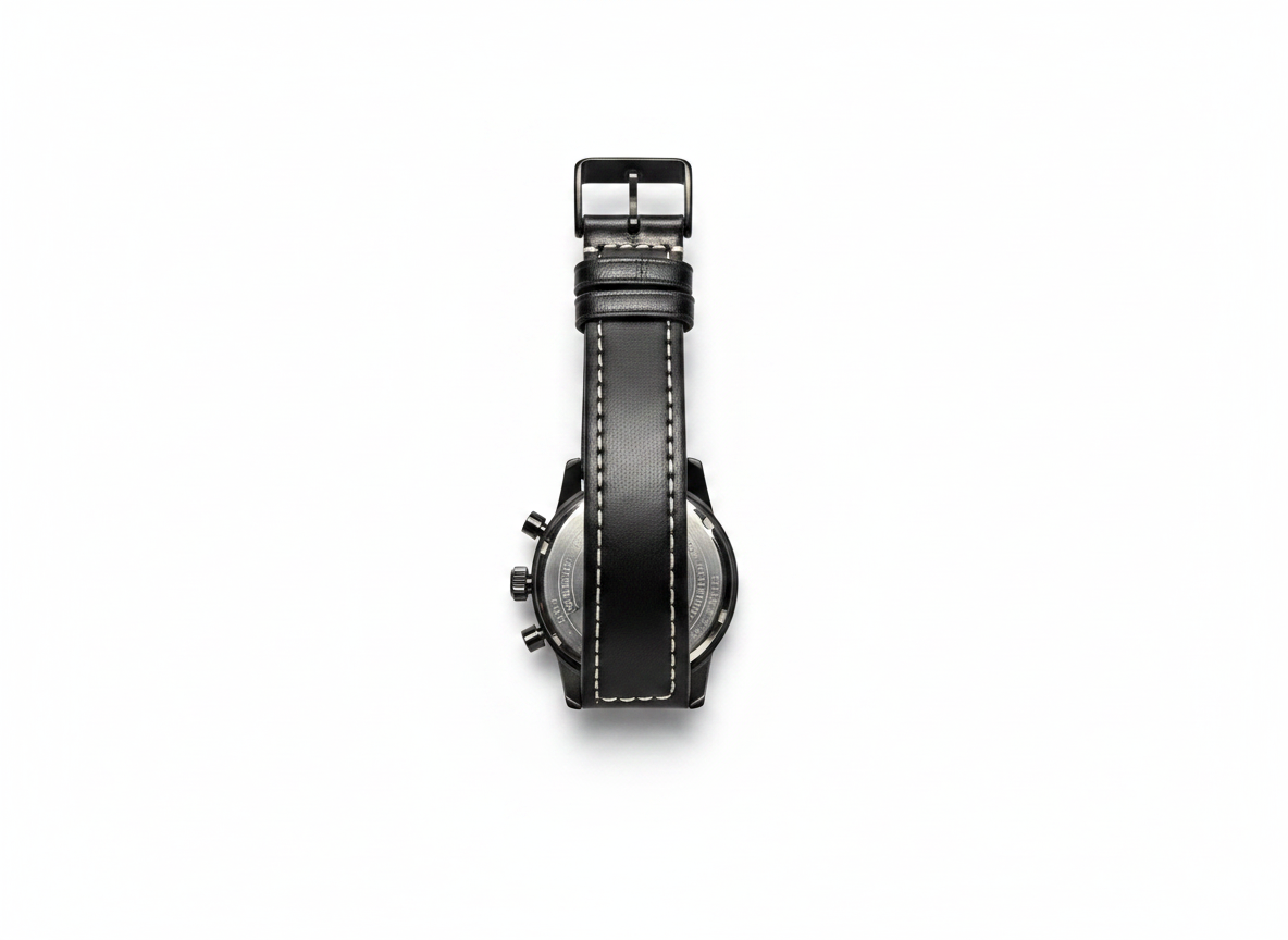 Men's Aknight 42mm Big Face Black & Green Watch Leather Strap