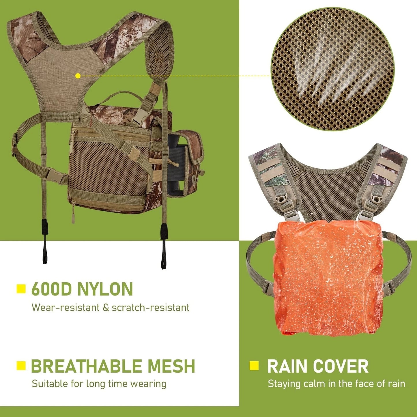 Wild Cedar Binocular Harness Chest Pack with Rangefinder Pouch